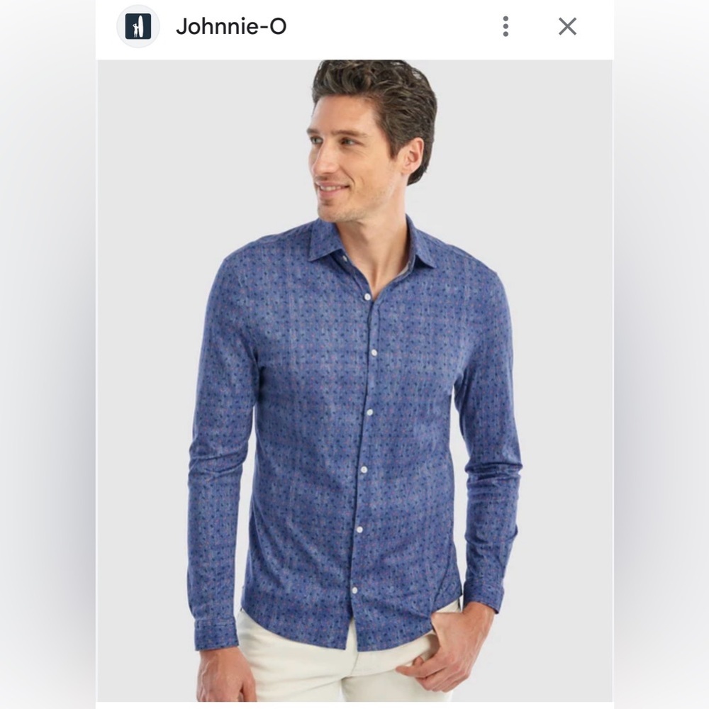 Johnnie-O featherweight long sleeve button up men’s shirt size M 100% cotton